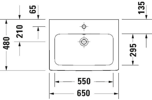 Duravit D-CODE lavoar suspendat 65x48 cm, ceramică, alb lucios - 23996500002