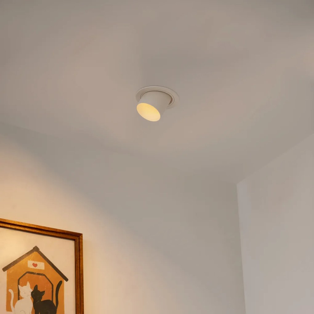 Set de 6 spoturi încastrate bej GU10 50mm rotunde, rotative și înclinabile - Installa