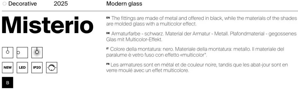 Pendul LED, Sticla, Multicolor, Misterio