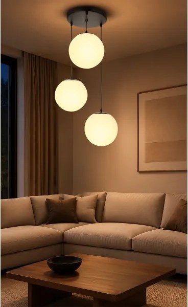 BRILAGI - Lampă suspendată pe cablu POLOS 3xE27/40W/230V Ø 42 cm negru
