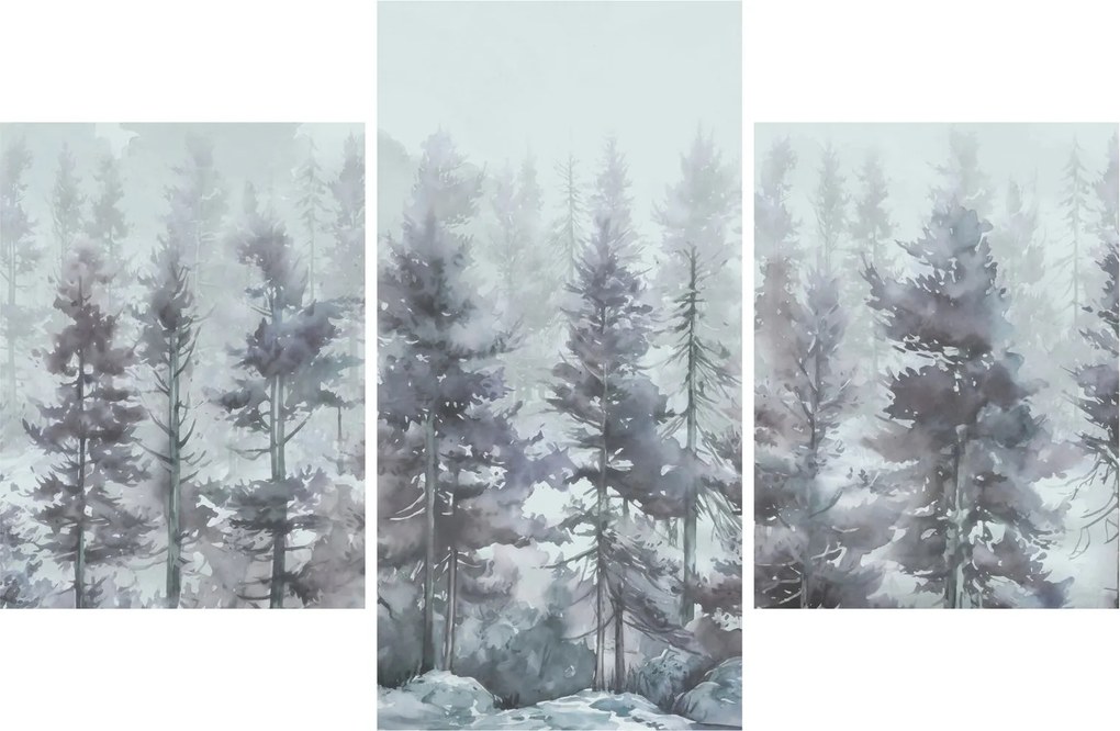 Tablou - Pădurea de pini II., aquarel (90x60 cm)