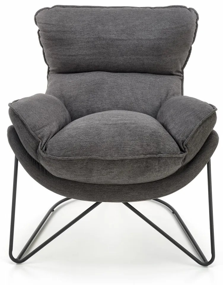 Fotoliu Volker gri inchis/negru H78 cm