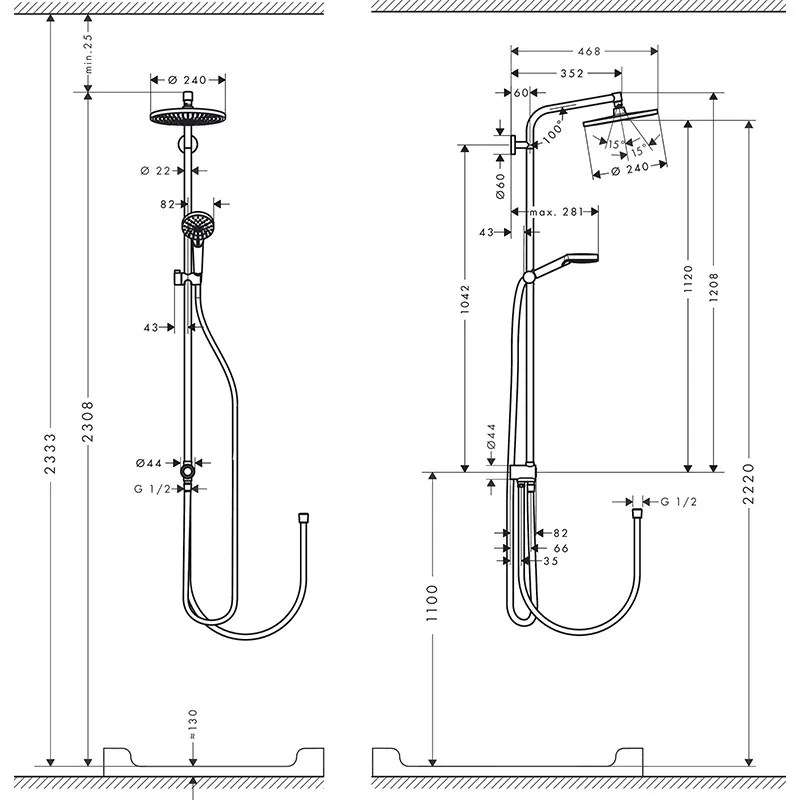 Set de dus, Hansgrohe, Crometta S 240 1 jet Reno, crom