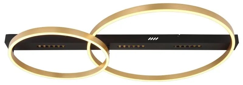 Plafoniera LED design modern Luffy negru, auriu L-93cm