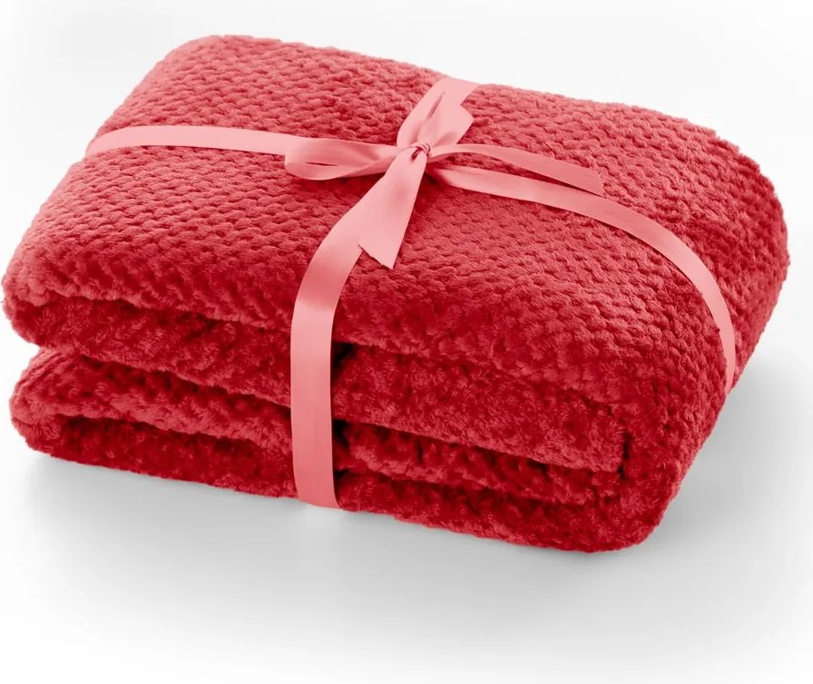 Pătură din microfibră DecoKing Henry, 220 x 240 cm, roșu