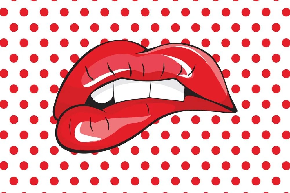 Tapet autoadeziv buze pop art