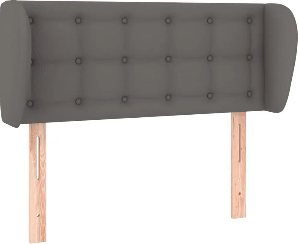 vidaXL Tăblie de pat cu aripioare gri 103x23x78/88 cm piele ecologică