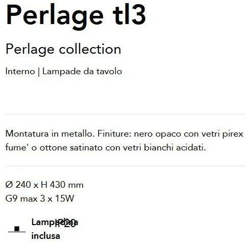 Veioza/Lampa de masa design modern Perlage tl3 alama/amber
