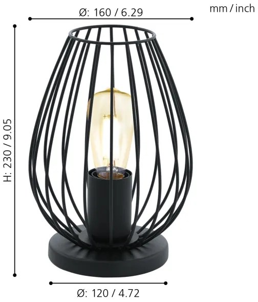 Lampă de masă Eglo 49481 NEWTOWN 1xE27/60W/230V