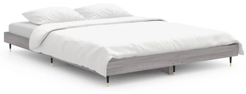 832179 vidaXL Cadru de pat, gri sonoma, 140x190 cm, lemn prelucrat