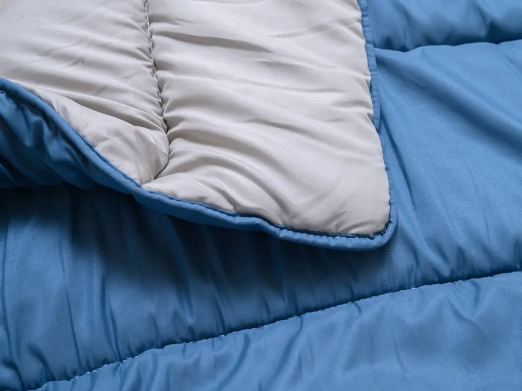 Pilota 4 anotimpuri 140x200 cm din fibra goala, albastra