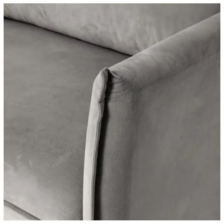 Canapea gri cu tapițerie din catifea 203 cm Juli – Ropez