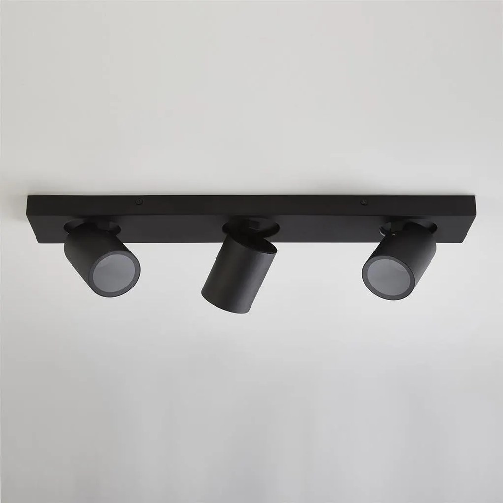 Plafoniera baie cu 3 spoturi directionabile Selene, neagra