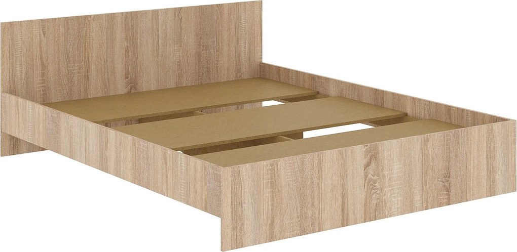 Pat Remi, 200 x 160 cm, saltea spuma inclusa, Stejar Sonoma