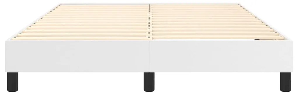Cadru de pat box spring, alb, 140x190 cm, piele ecologica Alb, 25 cm, 140 x 190 cm