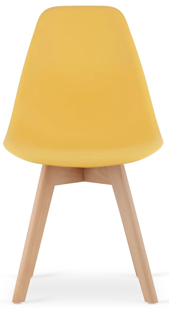 Scaun KITO de culoare mustar cu picioare din lemn de fag