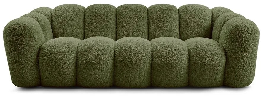 Canapea verde cu tapițerie din țesătură bouclé 232 cm Hippolyte – Bobochic Paris