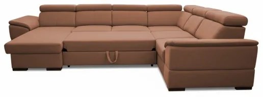 Colțar extensibil reversibil în U cu spațiu de depozitare GRANADA, maro