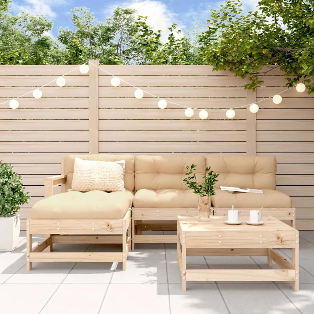 3186543 vidaXL Set mobilier relaxare de grădină 5 piese lemn masiv de pin