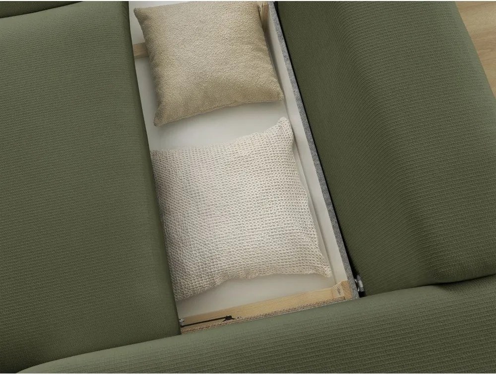 Canapea verde extensibilă/cu spațiu de depozitare 265 cm Ezechiel – Bobochic Paris