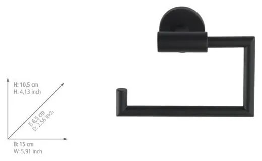 Suport pentru hârtie igienică negru mat autoadeziv din oțel inoxidabil Bosio – Wenko