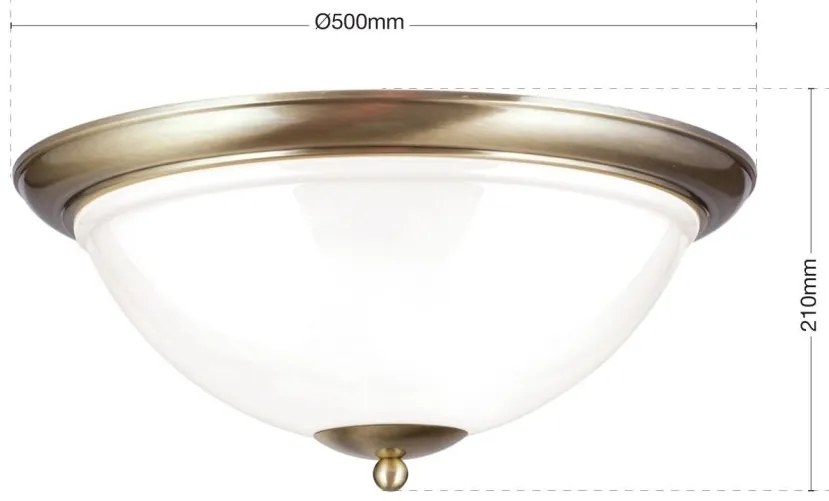 Plafoniera stil clasic AUSTRIAN OLD LAMP D-50cm alama antique/opal