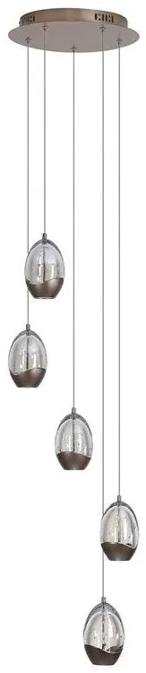 Lustra LED decorativa metal latte sticla sampanie Seeds 5Lt