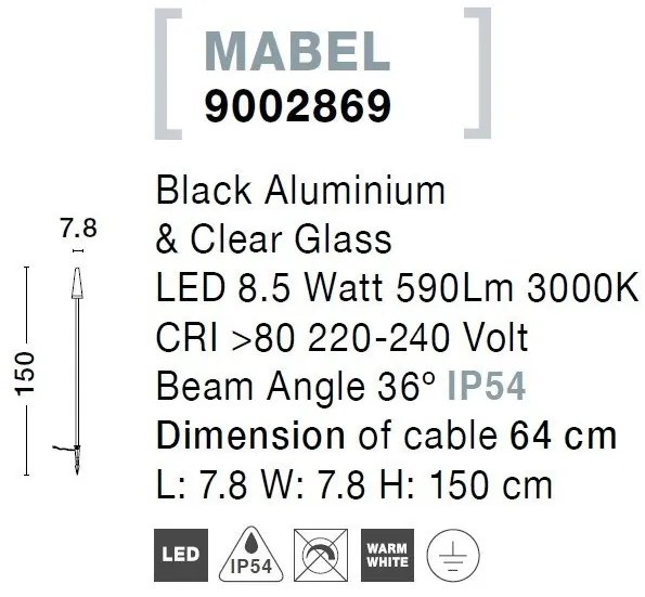 Corp de iluminat LED exterior IP54 cu tarus MABEL