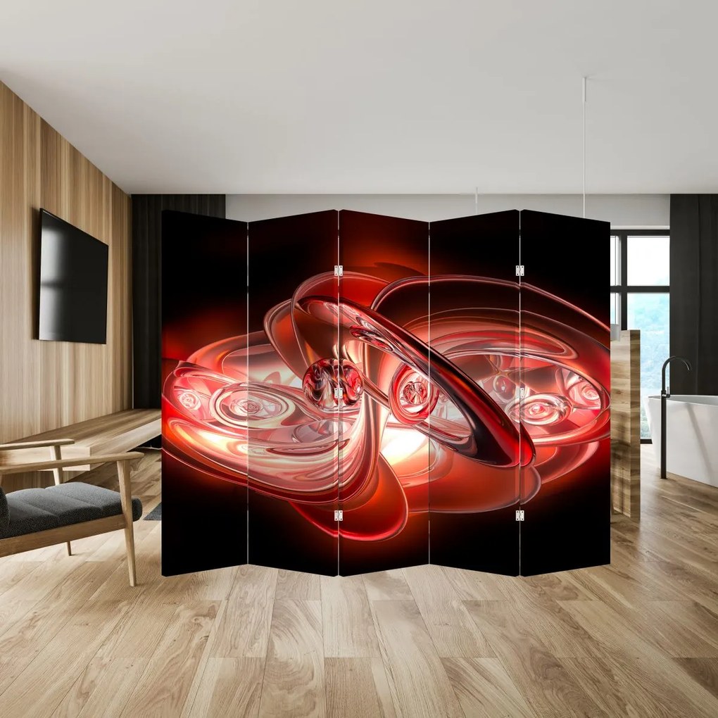 Paravan - Forme roșii (210x170 cm)