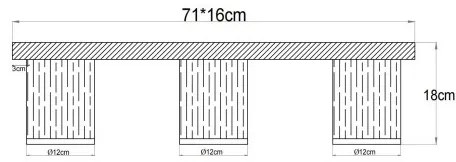 Globo 15915-3 - Plafonieră UNDERWOOD, 3 x E27, 40 W, 230 V, 16 x 71 cm