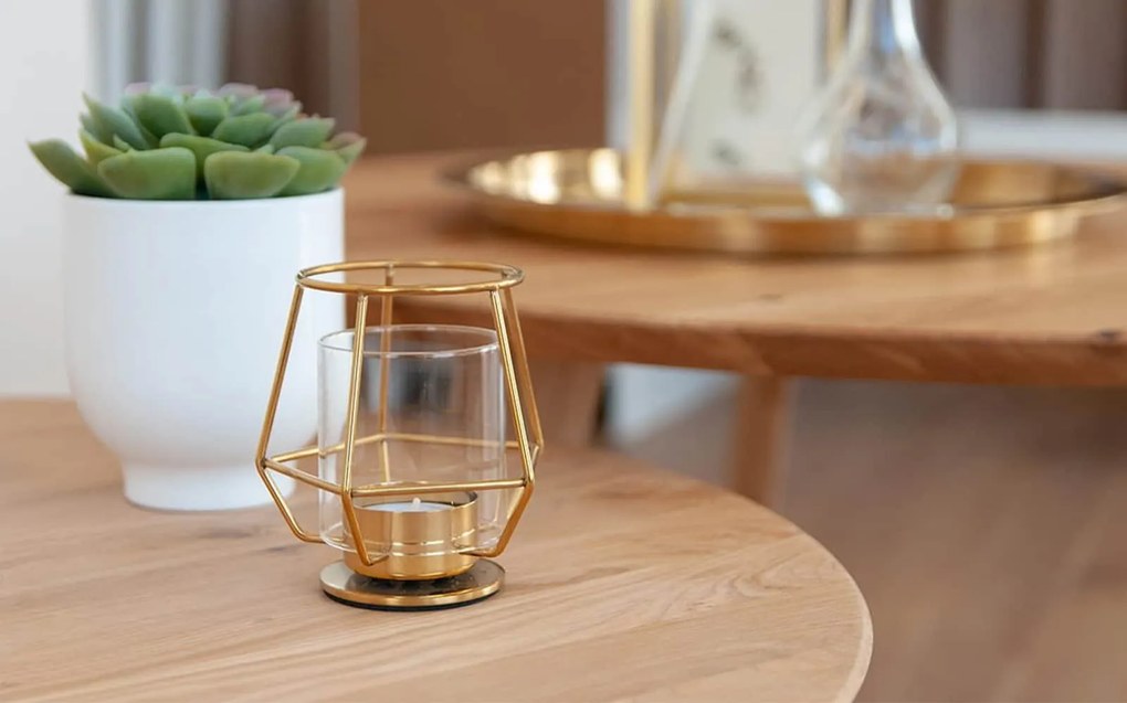 Masă stejar masiv Cafea Oscar Rotundă