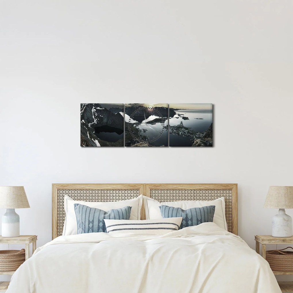Tablou - Munții norvegieni (cu ceas) (90x30 cm)