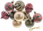 Set de decorațiuni de Crăciun London mix, 10bucăți, 5 cm, plastic