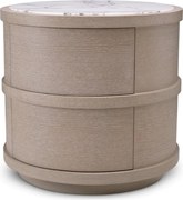 Noptiera/ masuta laterala design LUX Cabana round, stejar albit