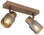 Plafoniera cu 2 Spoturi directionabile metal cafea SATELLA