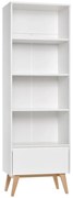 Bibliotecă pentru copii Pinio Swing, 65 x 200 cm, alb
