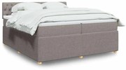 vidaXL Pat box spring cu saltea, gri taupe, 200x200 cm, textil