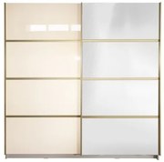 Gold Dulap 2000 Crem cu usi MDF Lucios si Oglinda