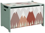 ZONEKIZ Cutie de depozitare, cutie de jucării, capac, design drăguț, Verde | Aosom Romania