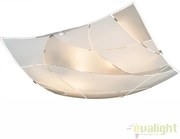 Plafoniera design elegant din sticla satin cu linii decorative 30x30 cm Paranja 40403-2 GL