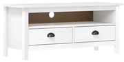 vidaXL Comodă TV Hill, alb, 110x40x47 cm, lemn masiv de pin