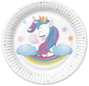 Unicorn Magical farfurii de hârtie set de 8, 18 cm