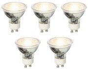 Set de 5 becuri LED GU10 reglabile 4W 300 lm 2700K