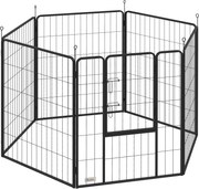 PawHut gard pentru câini, țarc pentru animale de companie, 6 panouri, oțel, pliabil, Gri | Aosom Romania