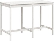 vidaXL Masă de grădină, alb, 159,5x82,5x110 cm, lemn masiv de pin