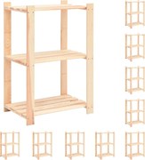 vidaXL Etajere cu 3 niveluri, 10 buc., 60x38x90 cm, pin masiv, 150 kg