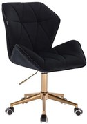 HR212K Scaun Negru cu Bază Aurie