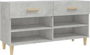vidaXL Banchetă pantofar, gri beton, 102x35x55 cm, lemn prelucrat
