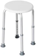 HOMCOM Scaun de Duș pentru Vârstnici cu Înălțime Reglabilă pe 8 Poziții și Picioare Antiderapante, 34.2x34.2x34.8-52.3 cm, Alb | Aosom Romania