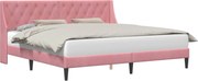 vidaXL Cadru de pat cu headboard Roz 180 x 200 cm Catifea